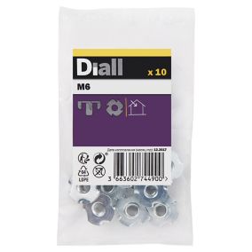Diall M6 Carbon steel Tee Nut, Pack of 10