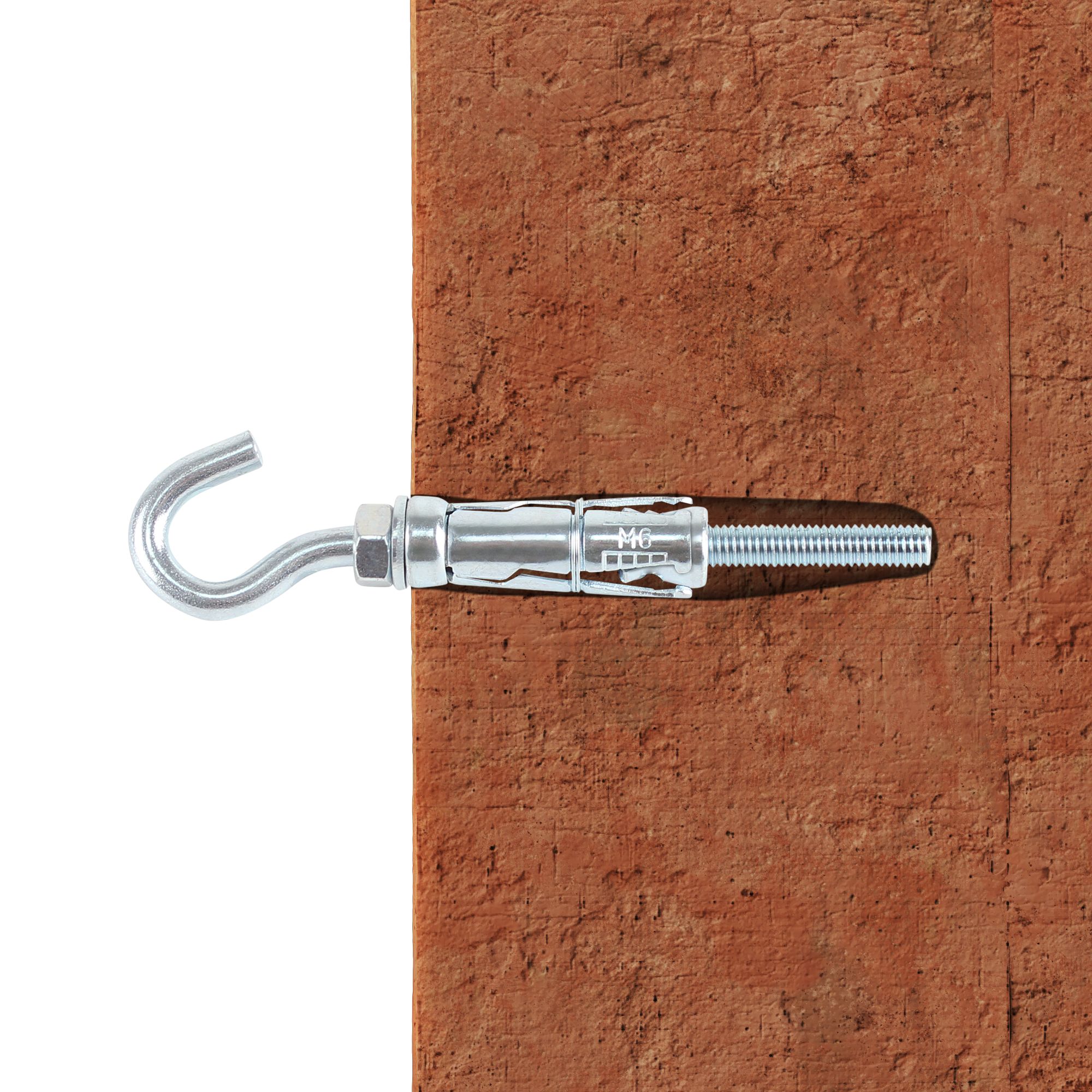 Diall M6 Hex C-hook Steel Shield anchor (L)50mm, Pack of 2
