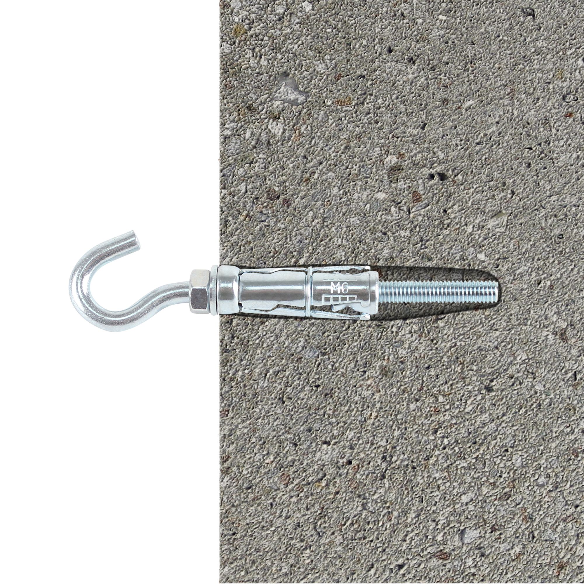 Diall M6 Hex C-hook Steel Shield anchor (L)50mm, Pack of 2