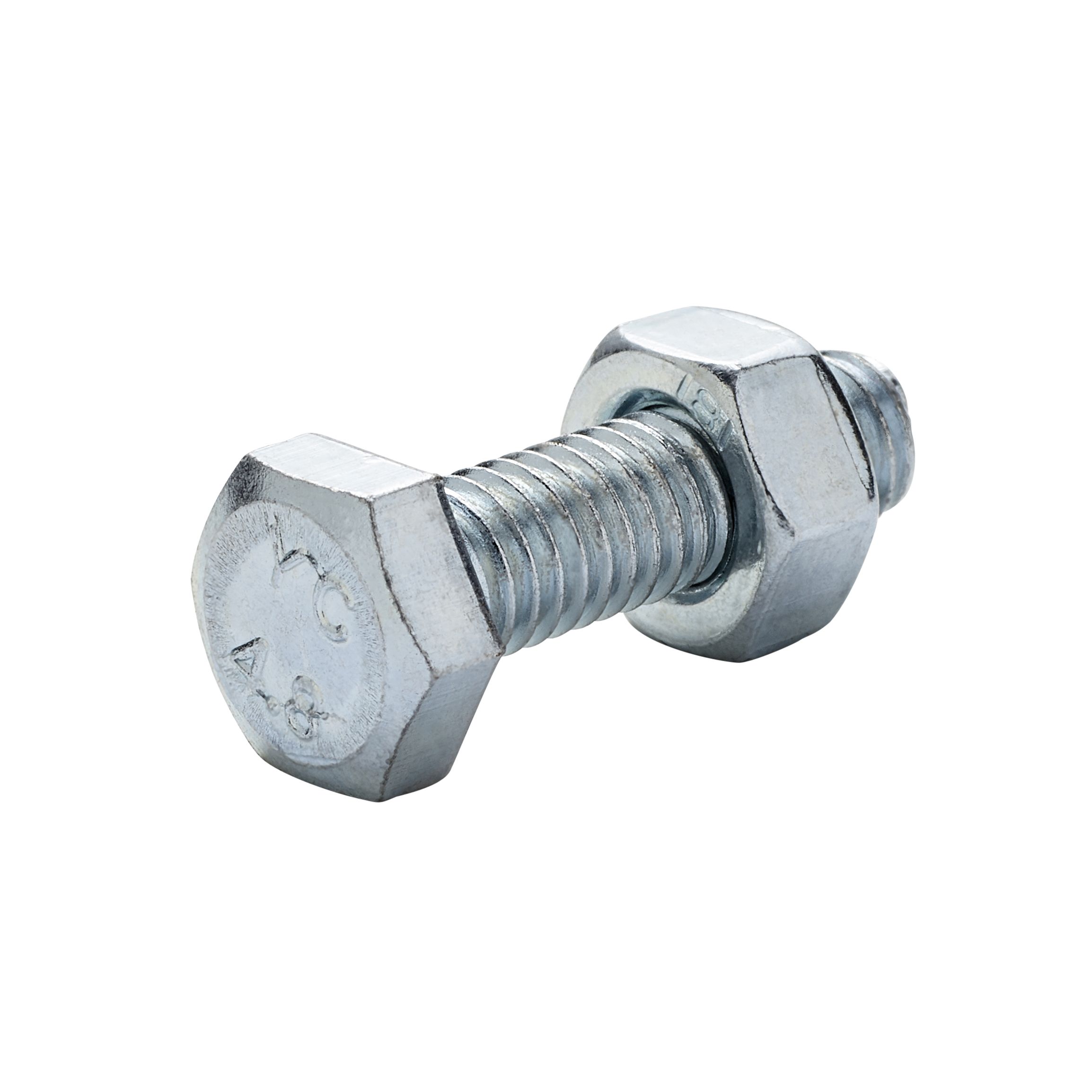 Diall M6 Hex Carbon steel (grade 5.8) Bolt & nut (L)20mm, Pack of 10