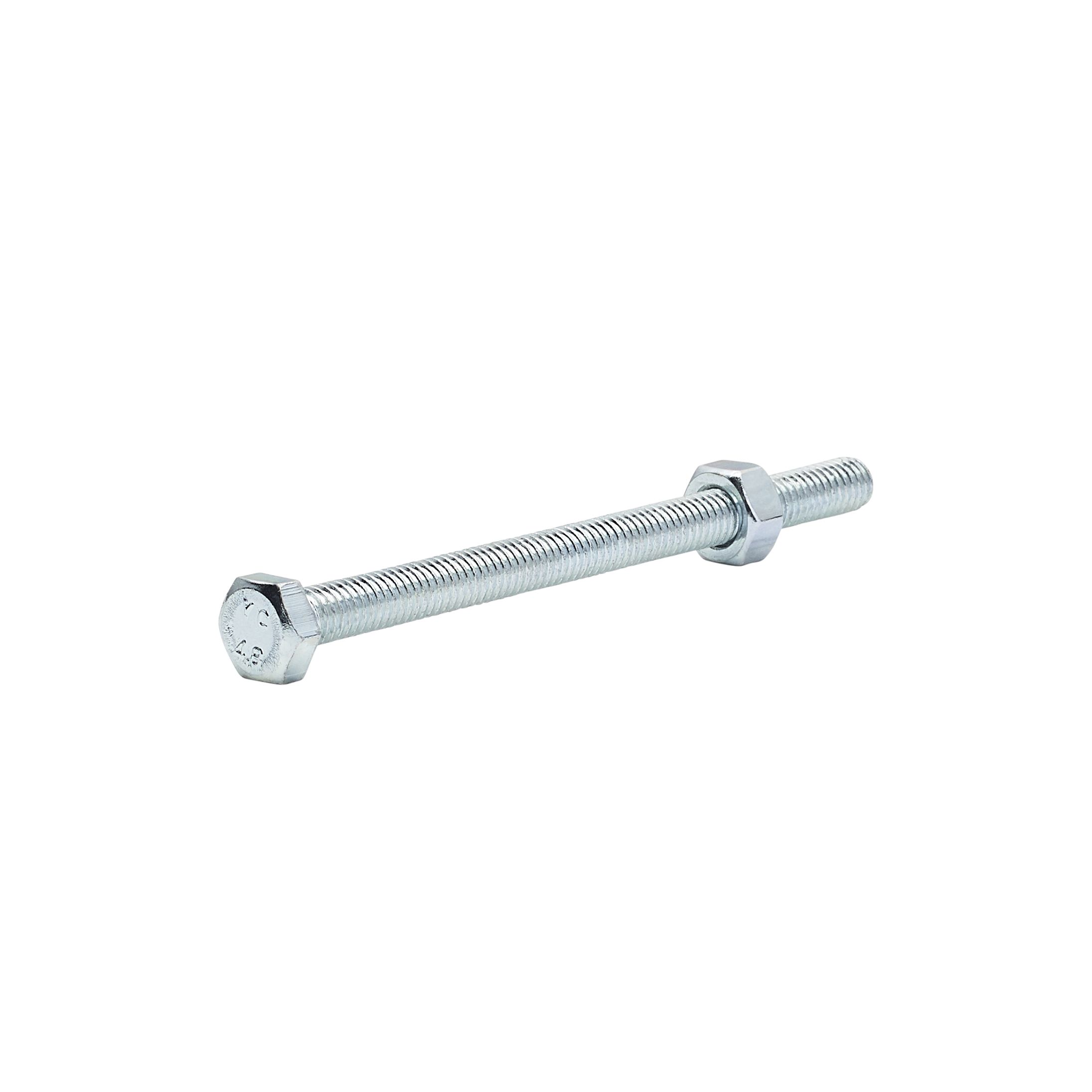 Diall M6 Hex Carbon steel (grade 5.8) Bolt & nut (L)80mm, Pack of 10