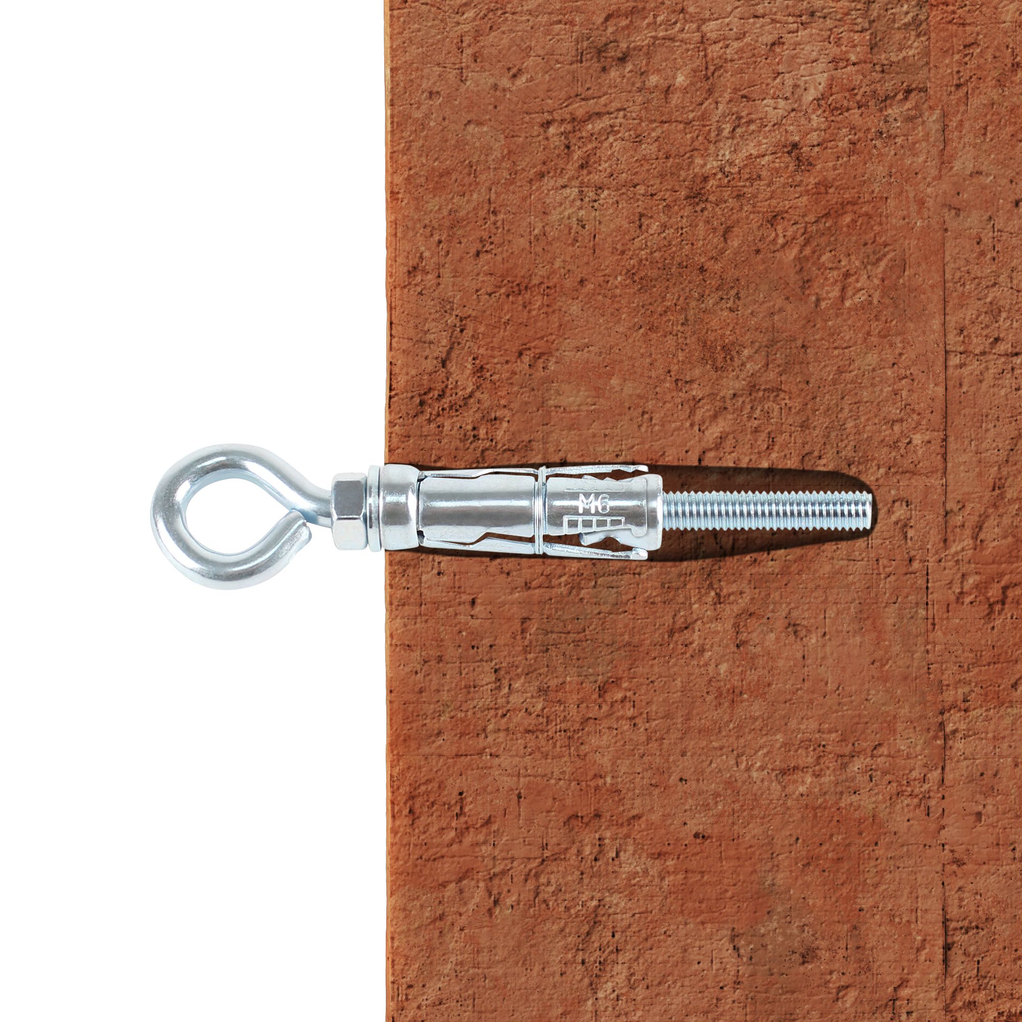 Diall M6 Hex O-hook Steel Shield anchor (L)50mm, Pack of 2