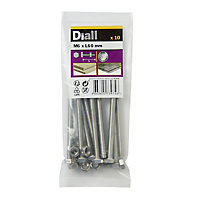 Diall M6 Hex Stainless steel Bolt & nut (L)60mm (Dia)6mm, Pack of 10
