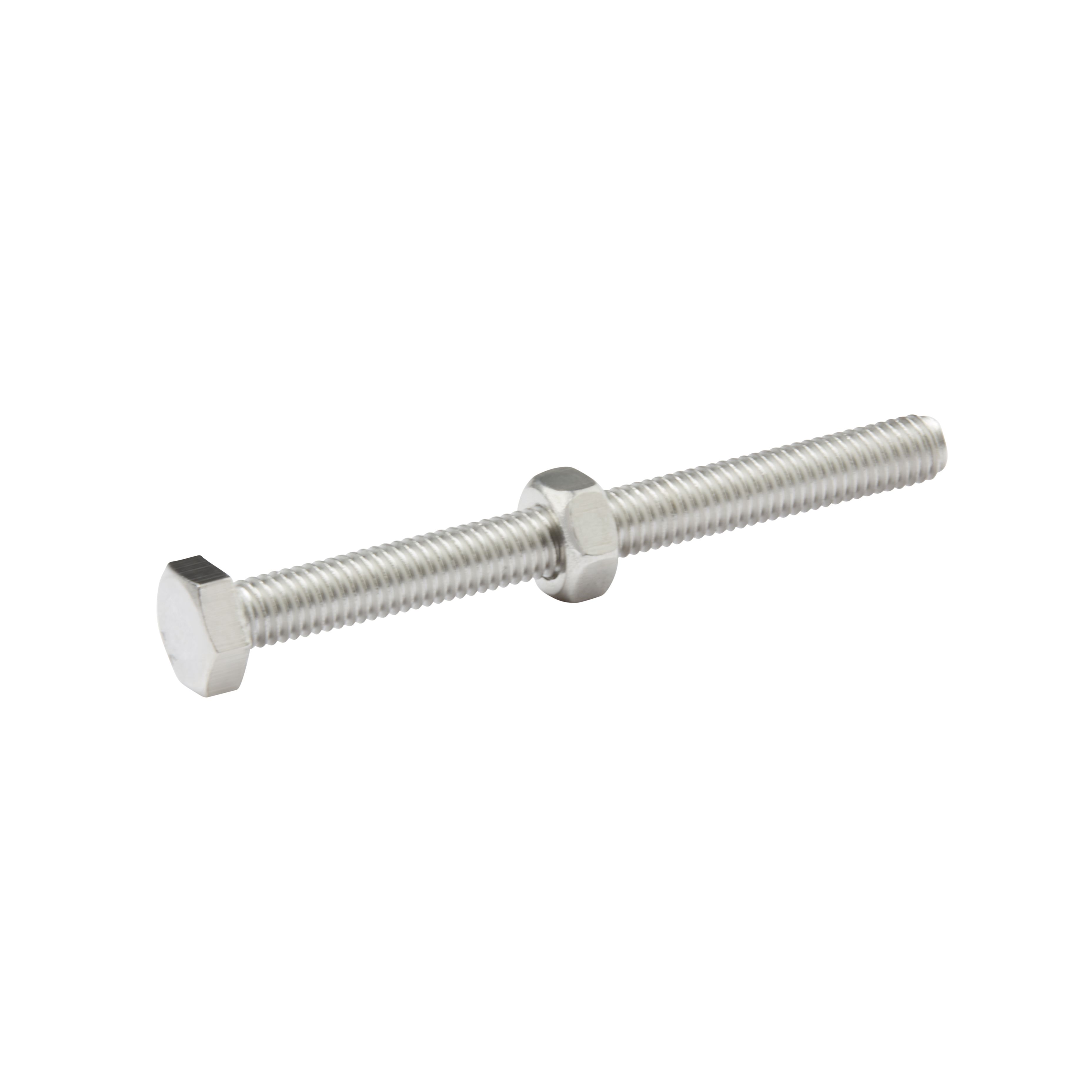Diall M6 Hex Stainless steel Bolt & nut (L)65mm (Dia)6mm, Pack of 10