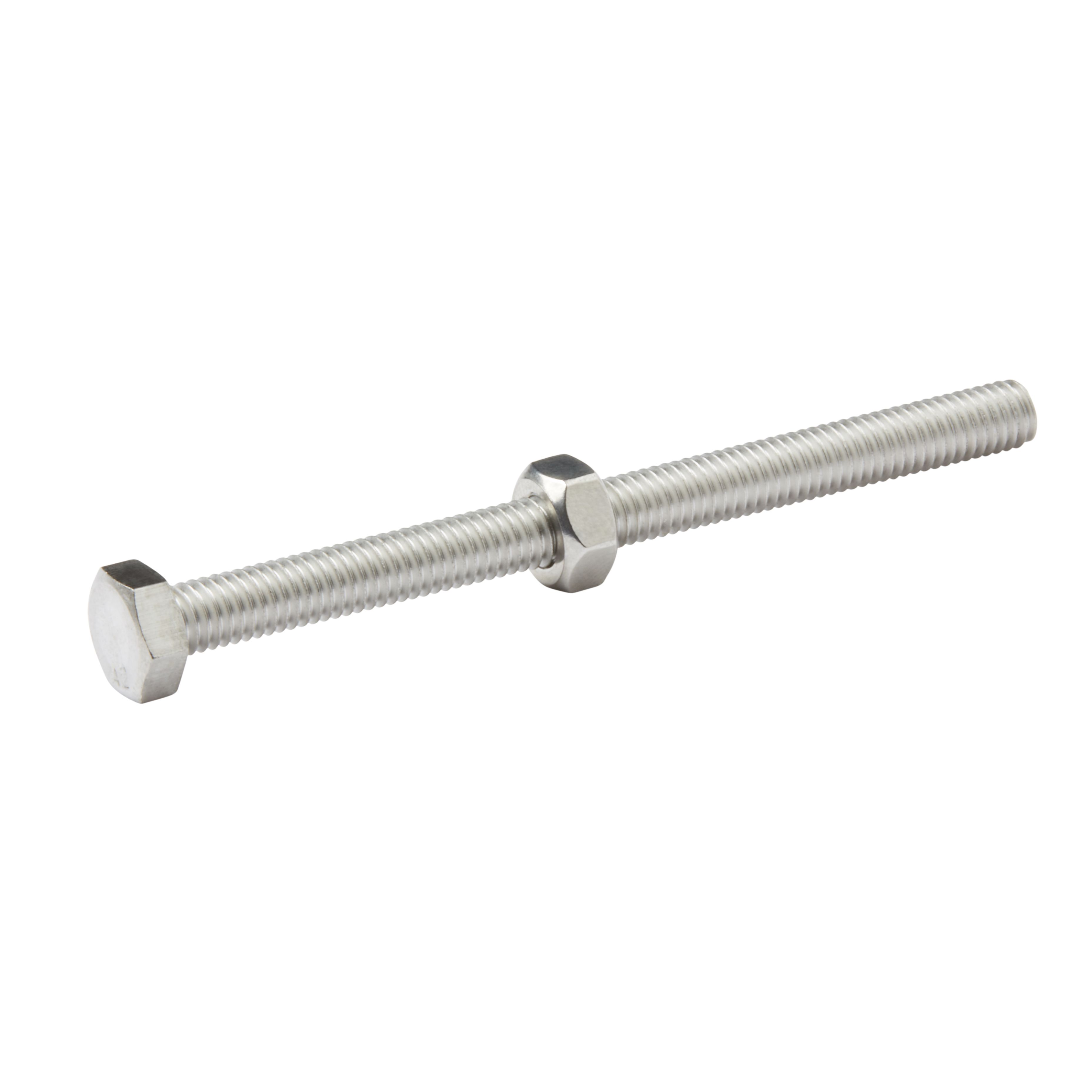 Diall M6 Hex Stainless steel Bolt & nut (L)80mm (Dia)6mm, Pack of 10