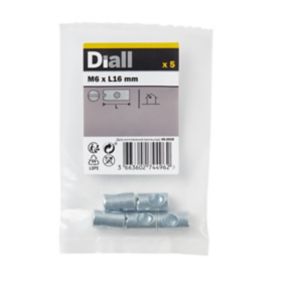 Diall M6 (L)16mm Carbon steel Cross dowel, Pack of 5