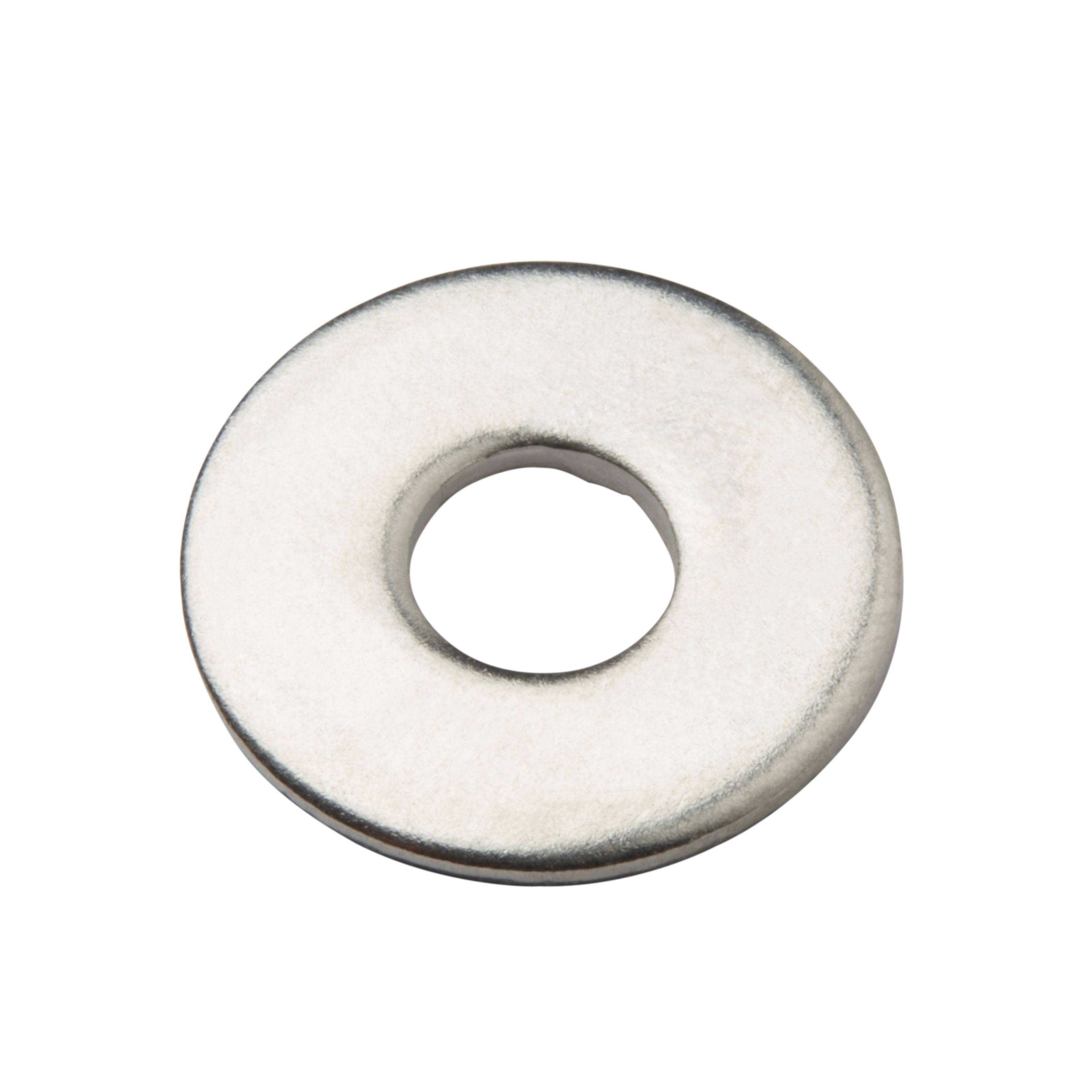Diall M6 Stainless steel Large Flat Washer, (Dia)6mm, Pack of 10