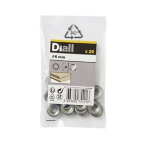 Diall M6 Stainless steel Screw cup Washer, (Dia)6mm, Pack of 25