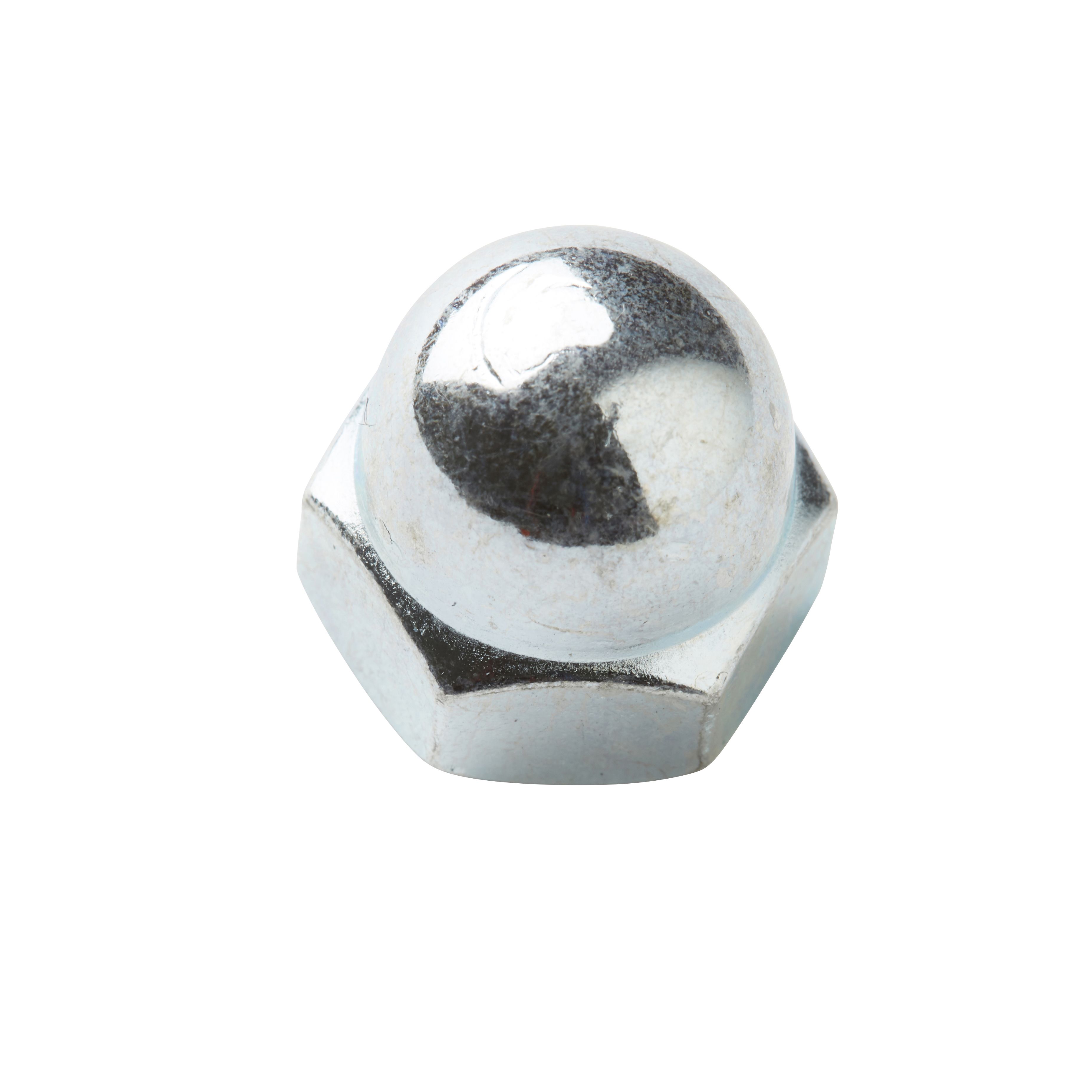 Diall M8 Carbon steel Cap Nut, Pack of 10 | DIY at B&Q