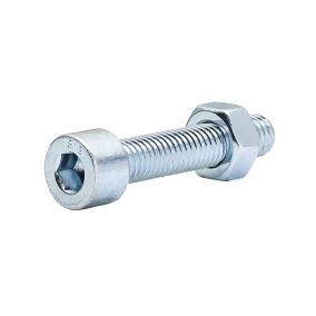 Diall M8 Cylindrical Zinc-plated Carbon steel Set screw & nut (Dia)8mm (L)40mm, Pack of 20