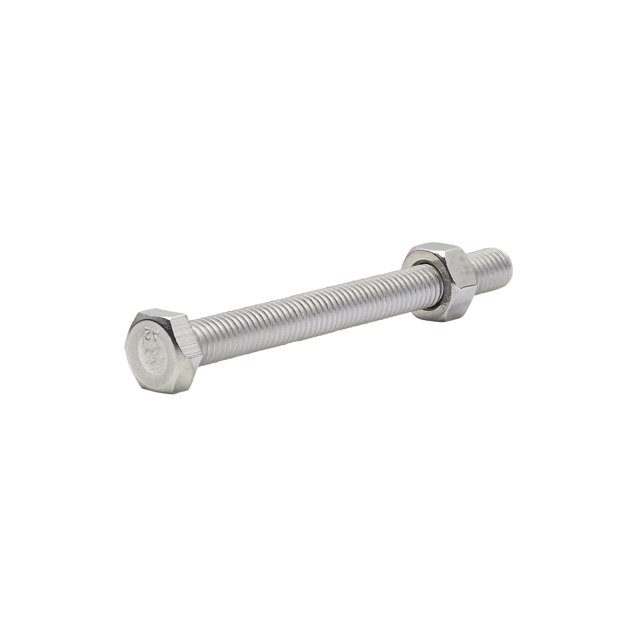 Diall M8 Hex A2 stainless steel Bolt & nut (L)80mm, Pack of 10