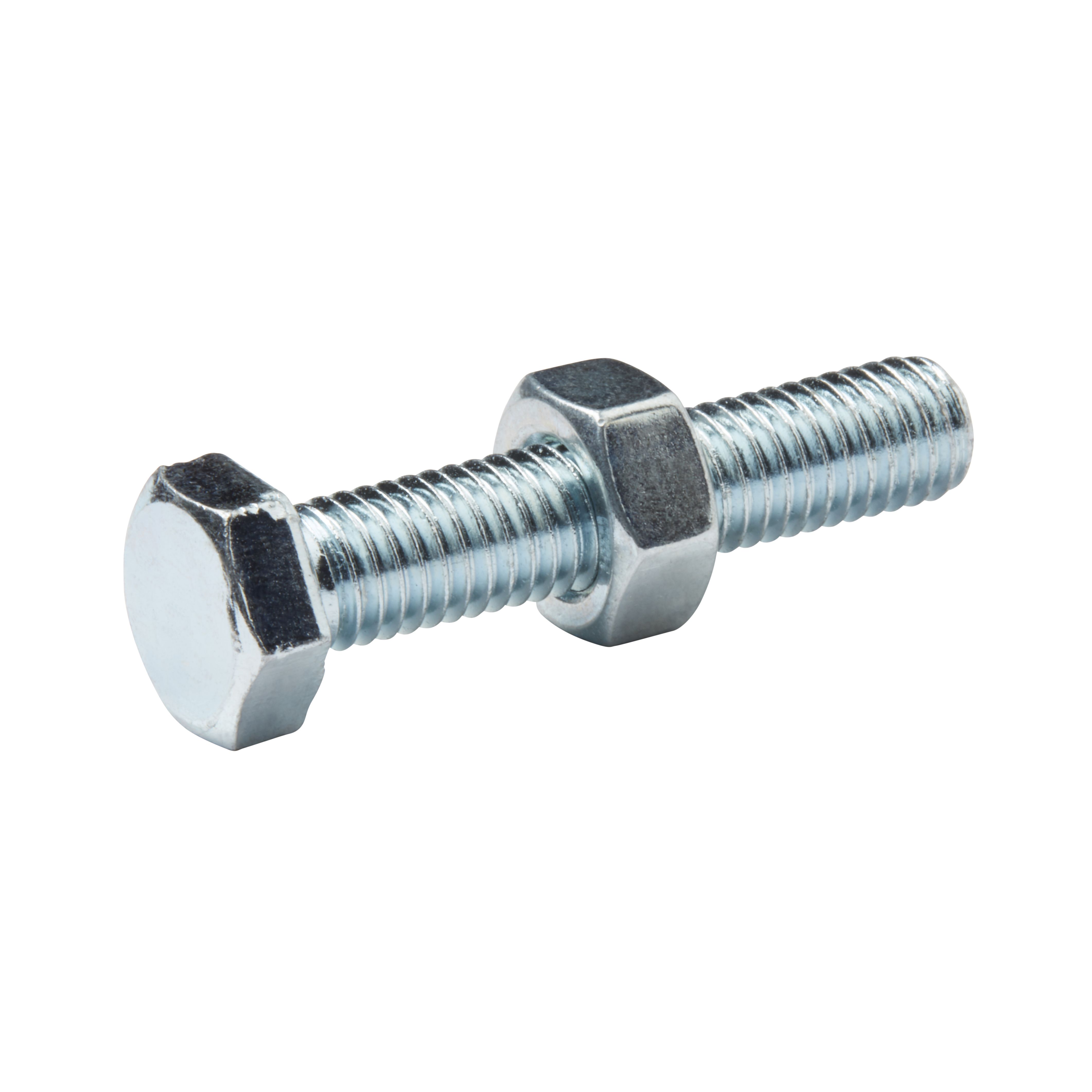 Diall M8 Hex Carbon steel Bolt & nut (L)40mm, Pack of 10 | DIY at B&Q