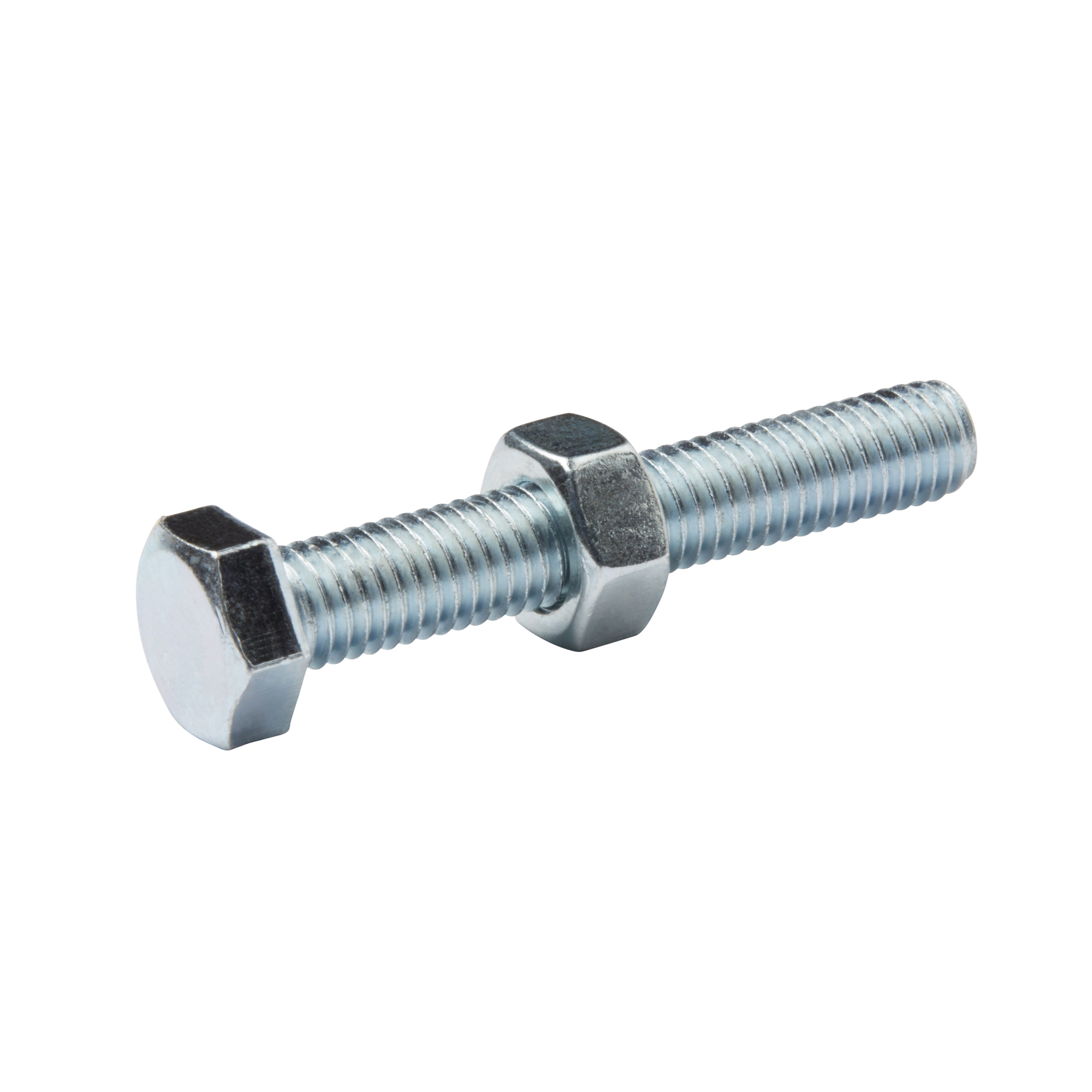Diall M8 Hex Carbon steel Bolt & nut (L)50mm, Pack of 10 | DIY at B&Q