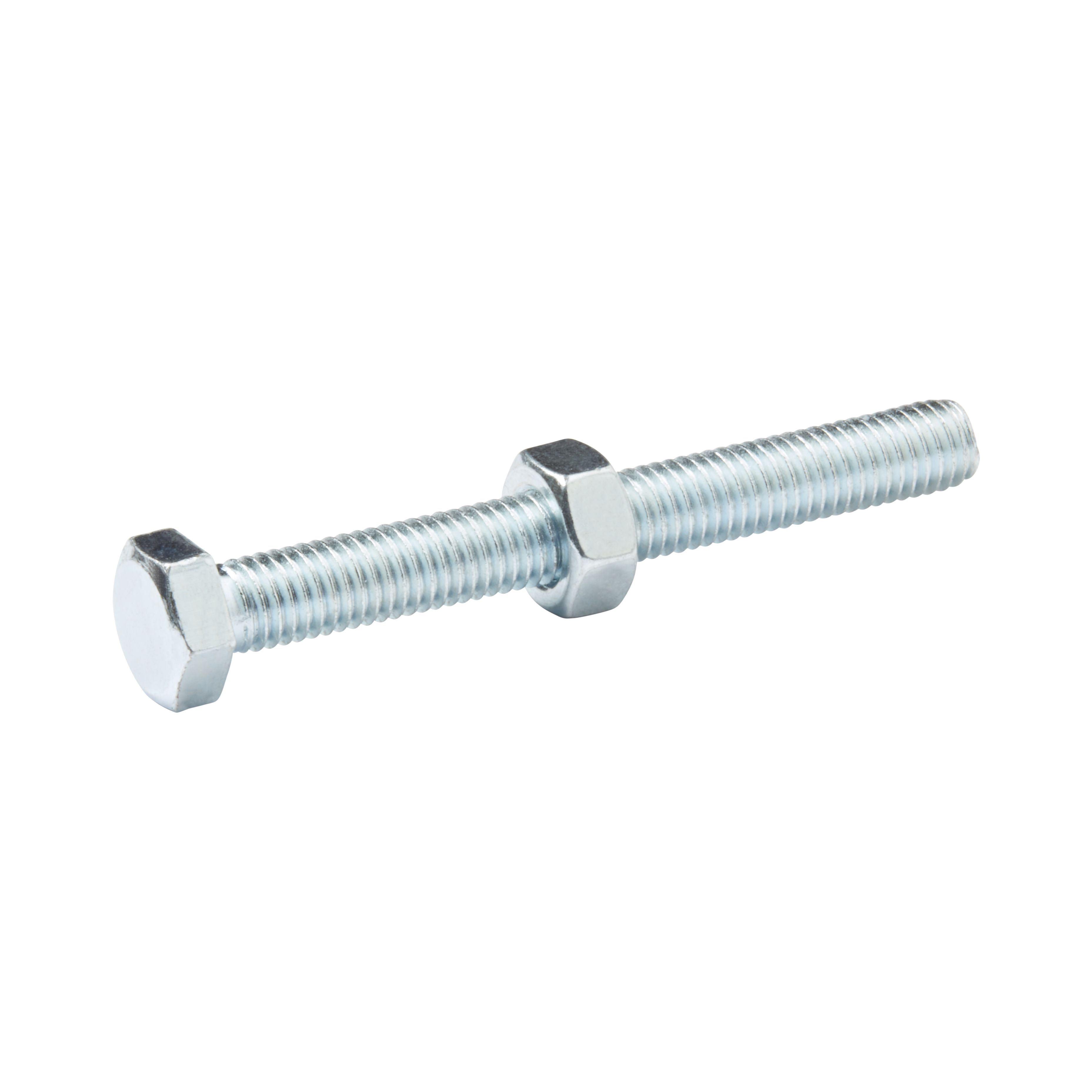 Diall M8 Hex Carbon steel Bolt & nut (L)70mm, Pack of 10 | DIY at B&Q