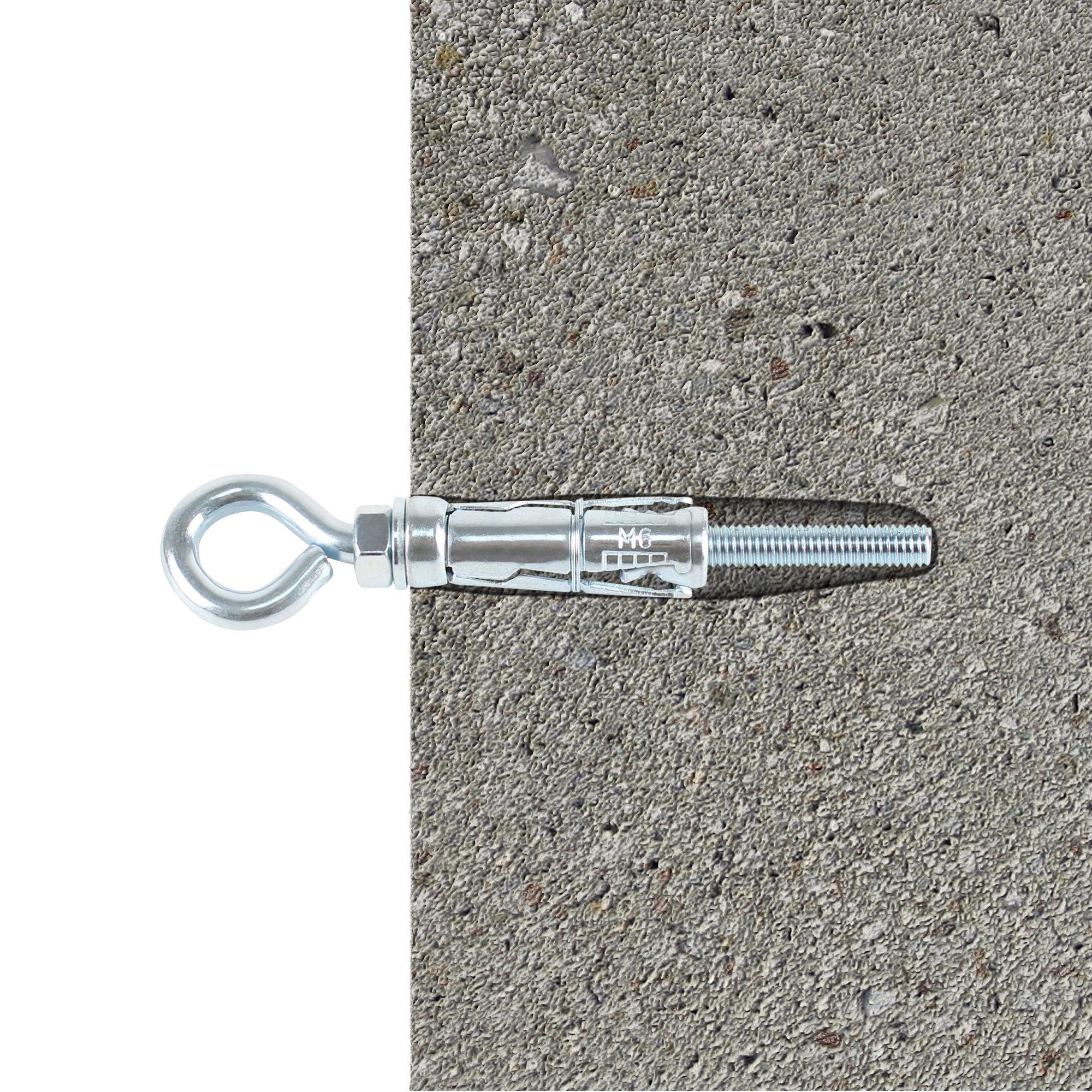 Diall M8 Hex O-hook Steel Shield anchor (L)65mm, Pack of 2