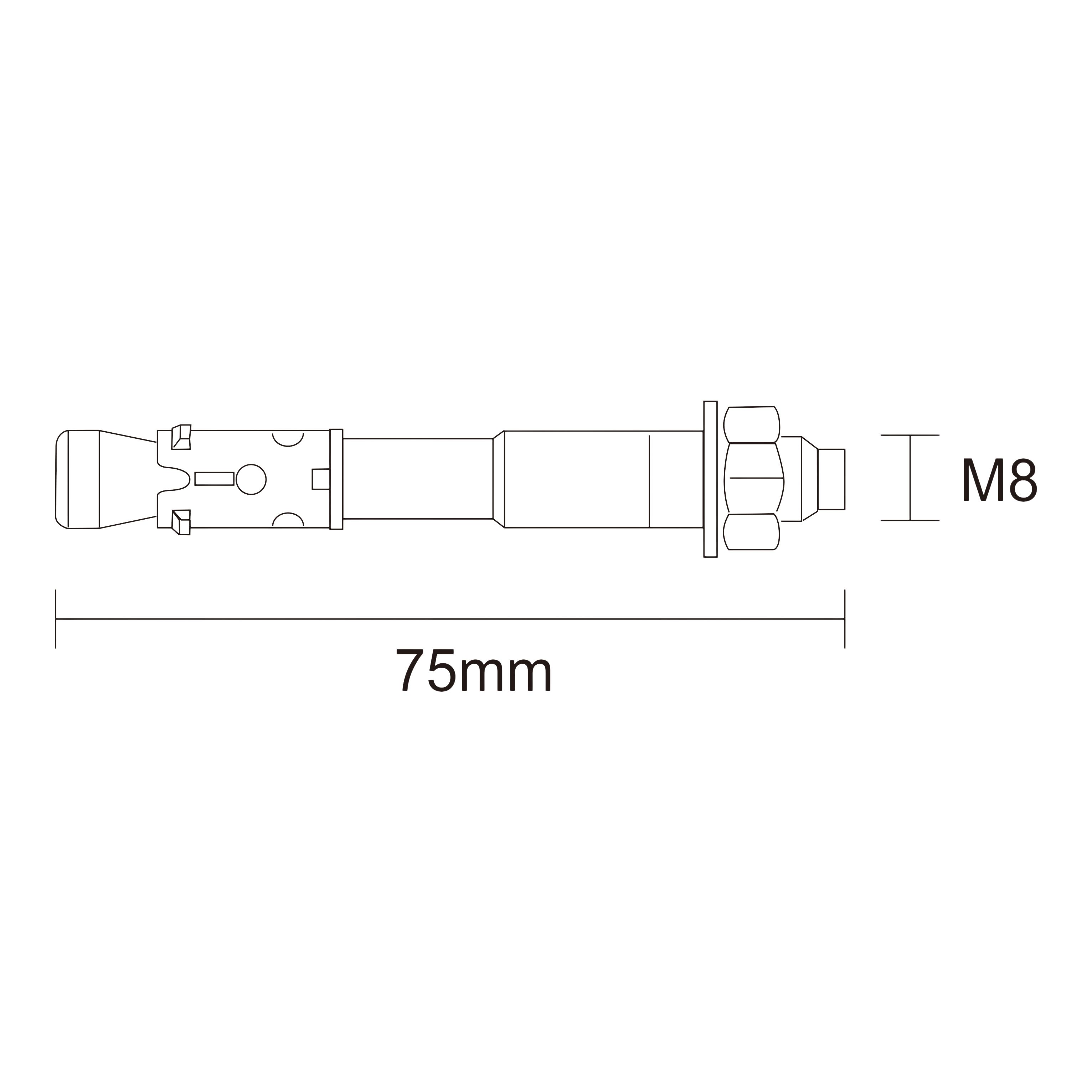 Diall M8 Steel Through bolt, nut & washer (L)75mm, Pack of 4