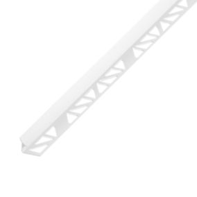 Diall Matt White 6mm Round PVC External edge tile trim