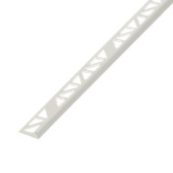 Diall Matt White 8mm Straight PVC External edge tile trim