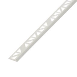 Diall Matt White 8mm Straight PVC External edge tile trim