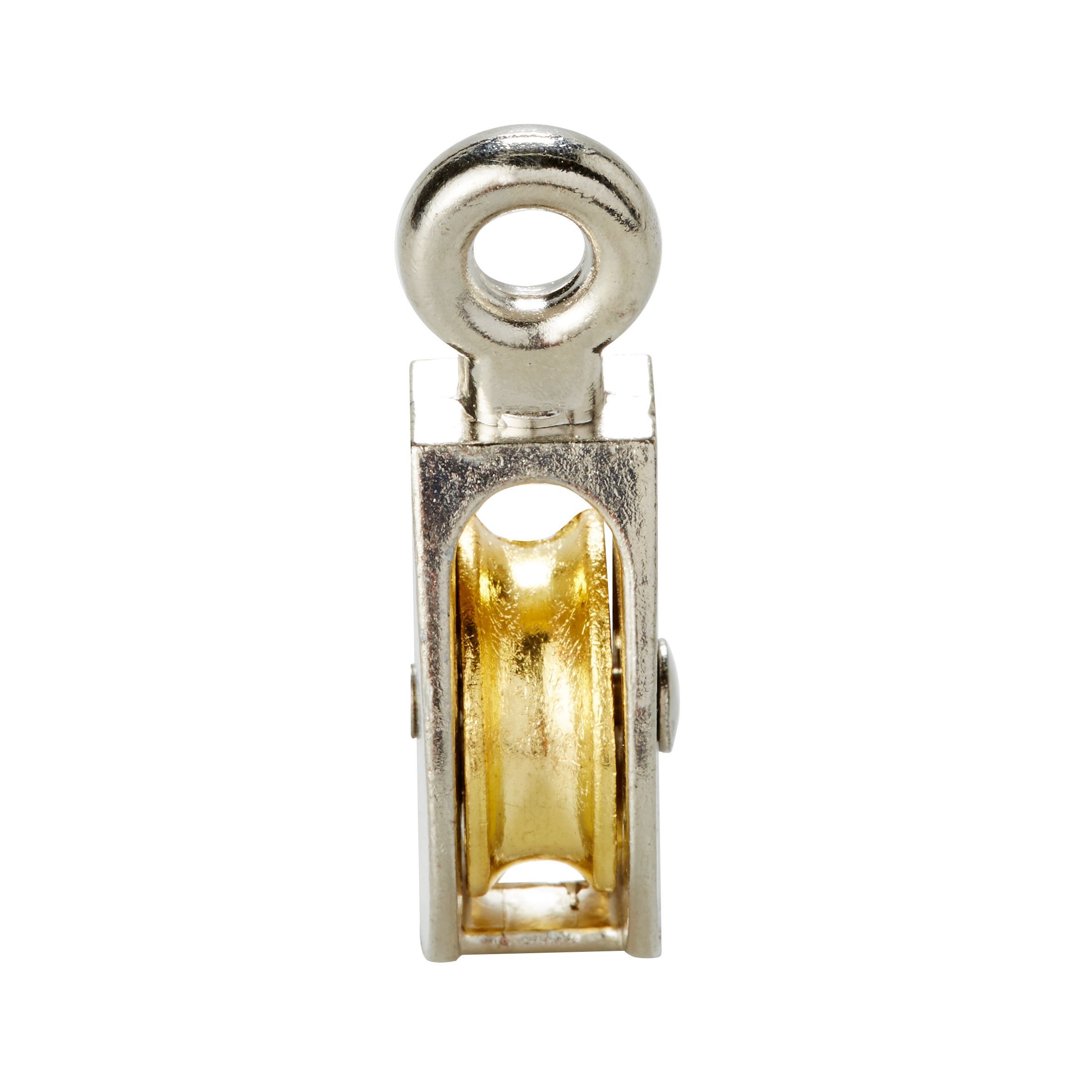 Diall Nickel & zinc-plated Grey & yellow Pulley, (Dia)35mm (Max)90kg
