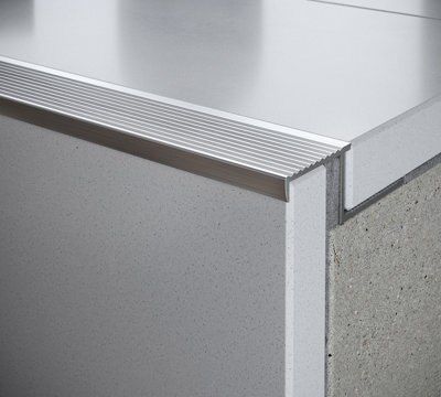 Diall Not self-adhesive Aluminium Stair nosing, (L)2500mm (W)35mm