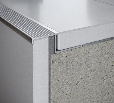 Diall Not self-adhesive Aluminium Stair nosing, (L)2500mm (W)35mm