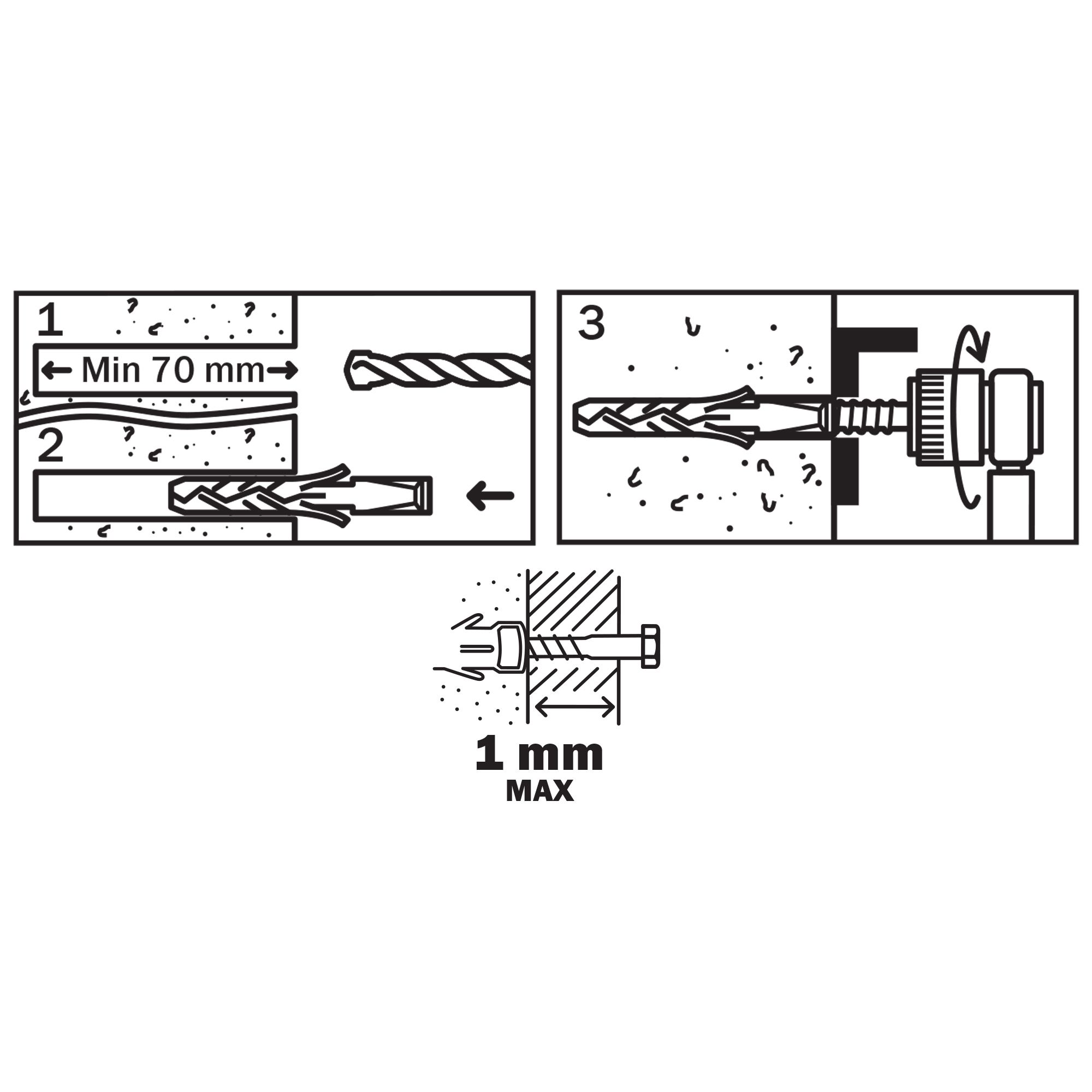 Diall Nylon Wall plug (L)60mm (Dia)12mm, Pack of 25