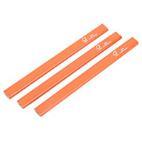 Diall Orange HB Carpenter Pencil, Pack of 3