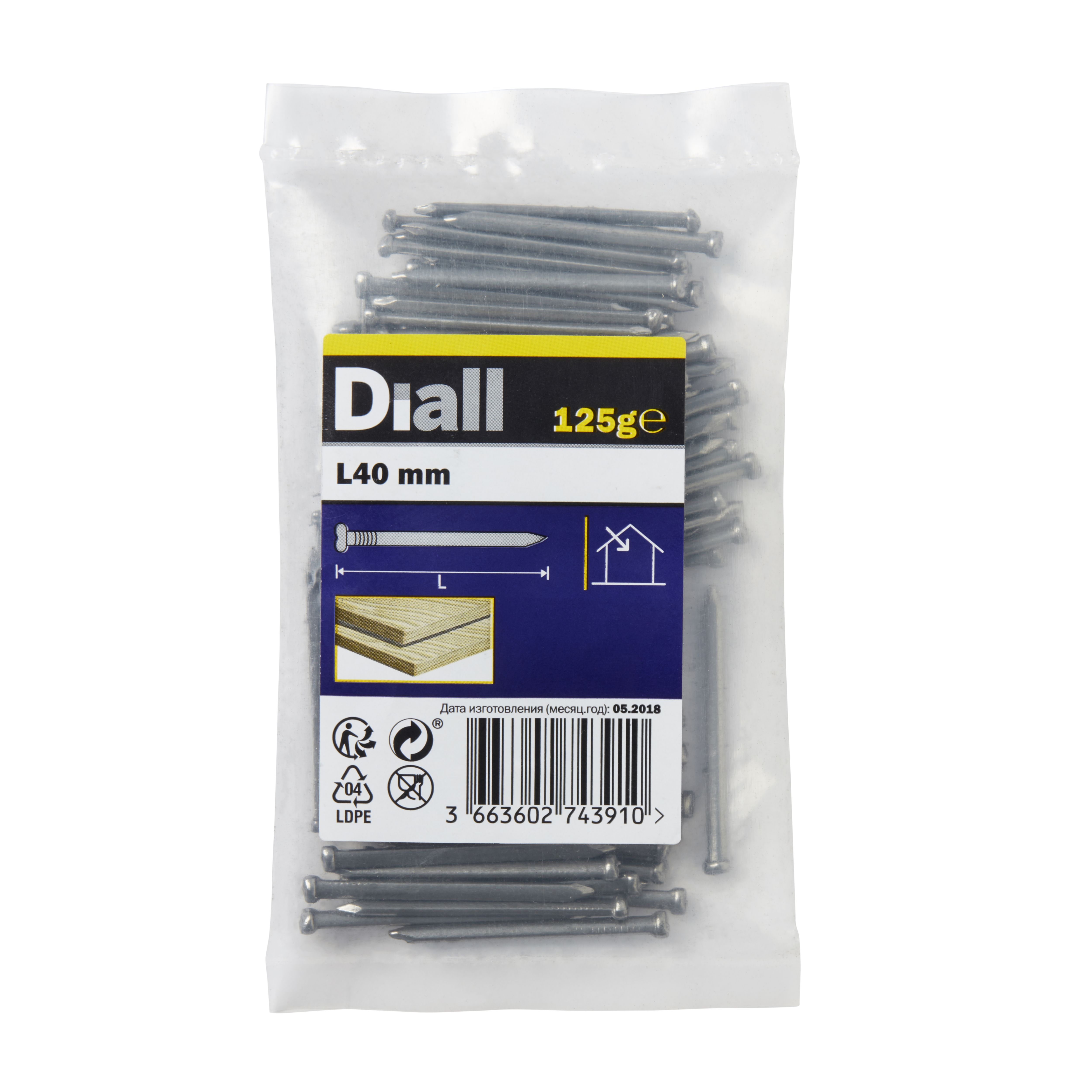 Diall Oval nail (L)40mm 125g | DIY at B&Q