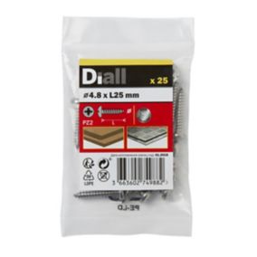 Diall Pan head Stainless steel Screw (Dia)4.8mm (L)25mm, Pack of 25