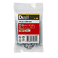 Diall Pan head Zinc-plated Carbon steel Screw (Dia)4.2mm (L)50mm, Pack of 25