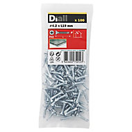 Diall Phillips Countersunk Zinc-plated Carbon steel (C1022) Screw (Dia)4.2mm (L)19mm, Pack of 100