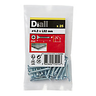 Diall Phillips Countersunk Zinc-plated Carbon steel (C1022) Self-drilling screw (Dia)4.2mm (L)32mm, Pack of 25