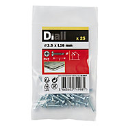 Diall Phillips Pan head Zinc-plated Carbon steel (C1022) Screw (Dia)3.5mm (L)16mm, Pack of 25