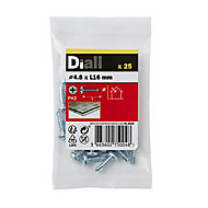 Diall Phillips Pan head Zinc-plated Carbon steel (C1022) Screw (Dia)4.8mm (L)16mm, Pack of 25