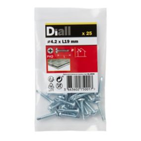 Diall Phillips Pan head Zinc-plated Carbon steel (C1022) Self-drilling screw (Dia)4.2mm (L)19mm, Pack of 25