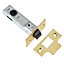 Diall Polished Brass effect Metal Tubular Mortice latch (L)76mm
