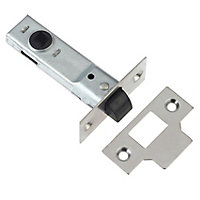 Diall Polished Chrome effect Metal Tubular Mortice latch (L)76mm
