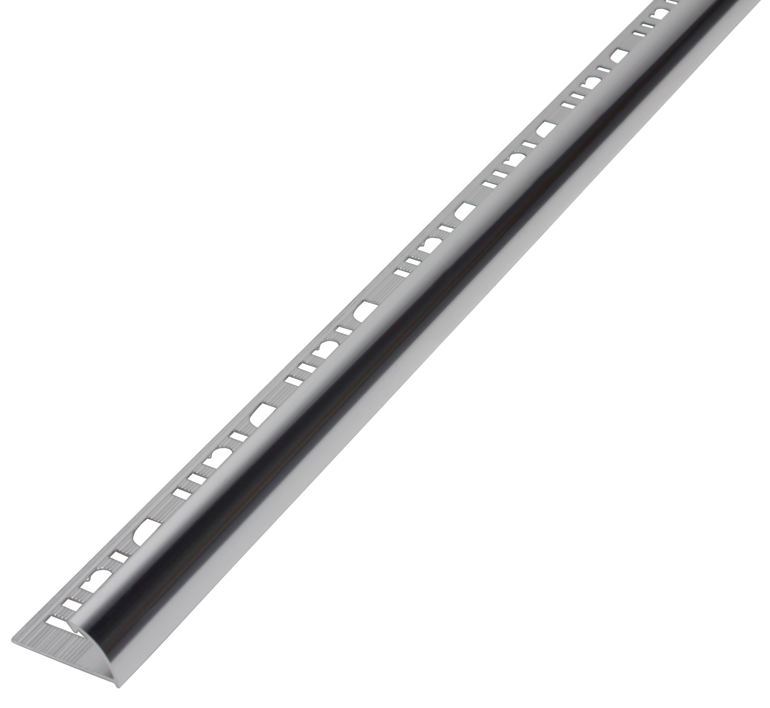 Diall PolishedChrome effect 12.5mm Round edge Aluminium External edge tile trim
