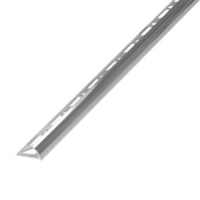 Diall PolishedChrome effect 6mm Round edge Aluminium External edge tile trim