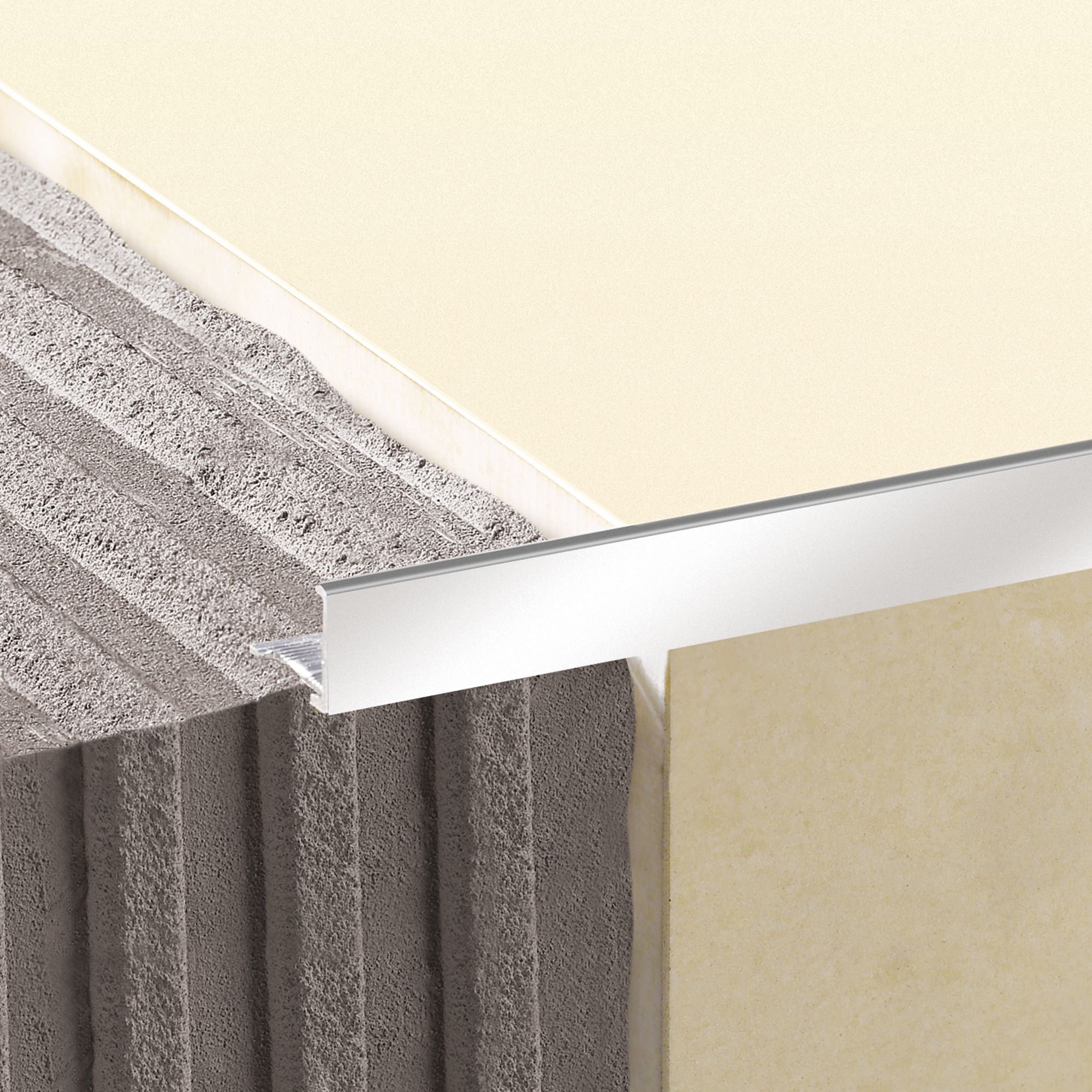 Diall Gloss 8mm Straight Aluminium External edge tile trim