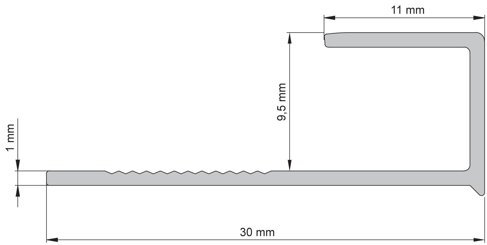 Diall PolishedChrome effect 8mm Straight Aluminium External edge tile trim - 6