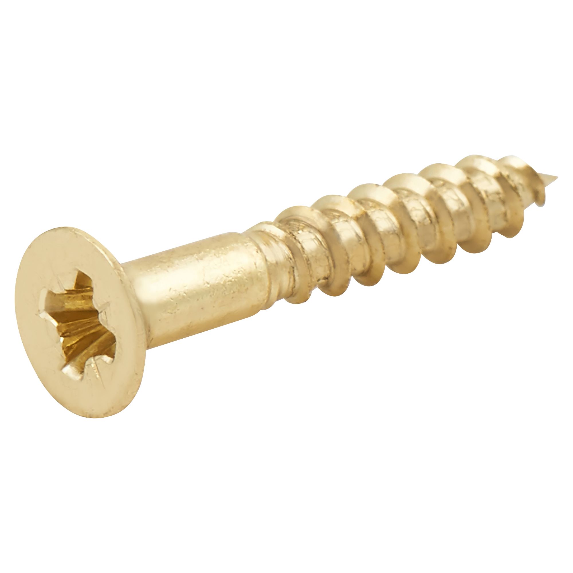 Diall Pozidriv Brass Screw (Dia)4mm (L)25mm, Pack of 25