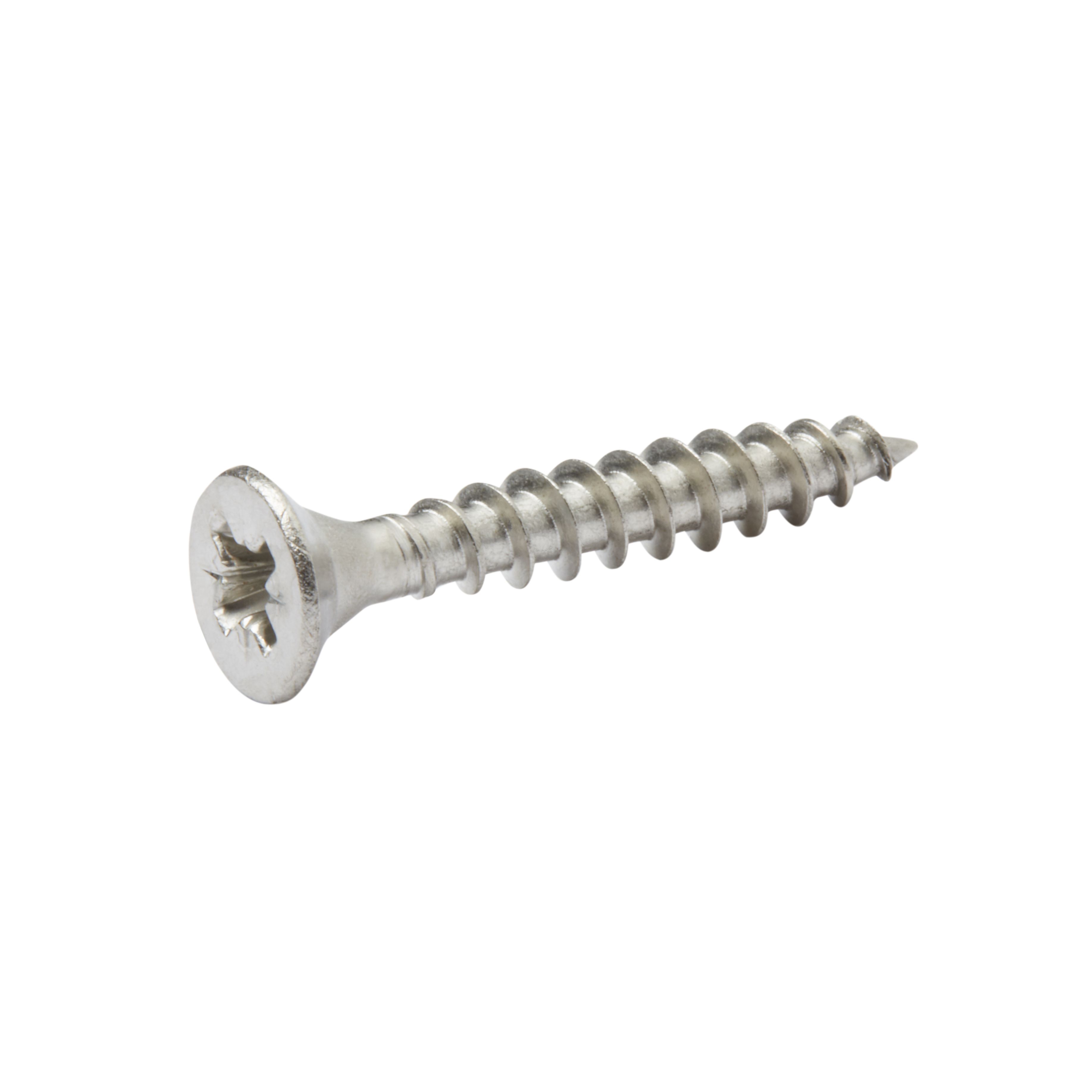 Diall Pozidriv Double-countersunk A2 stainless steel Wood screw (Dia)4.5mm (L)30mm, Pack of 20