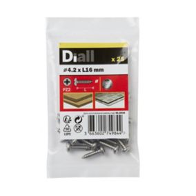 Diall Pozidriv Pan head A2 stainless steel Screw (Dia)4.2mm (L)16mm, Pack of 25
