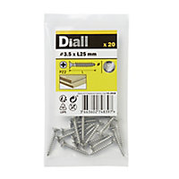 Diall Pozidriv Stainless steel Screw (Dia)3.5mm (L)25mm, Pack of 20