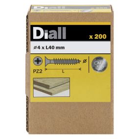 Diall Pozidriv Stainless steel Screw (Dia)4mm (L)40mm, Pack of 200