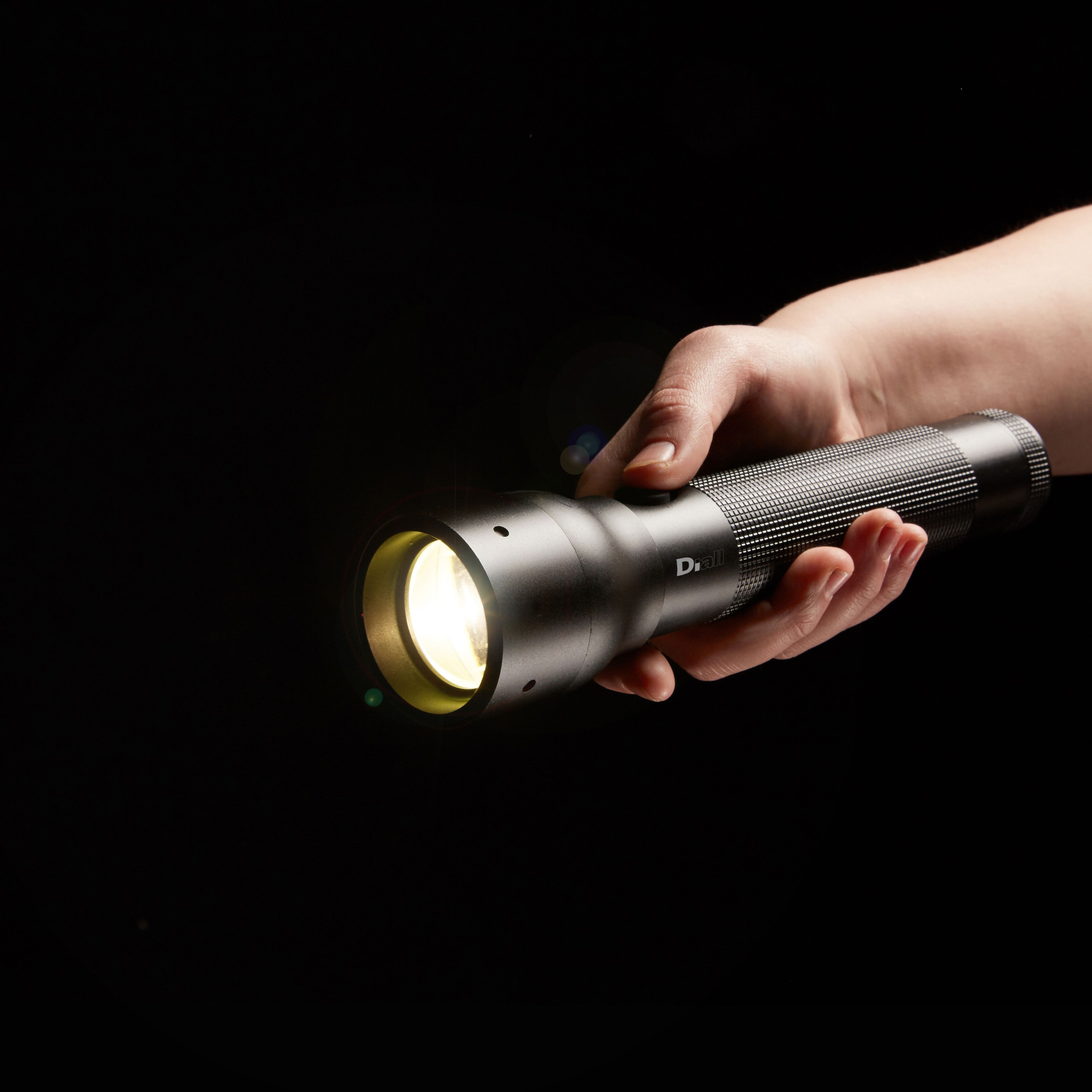 Diall Pro Black 300lm LED Battery-powered Torch