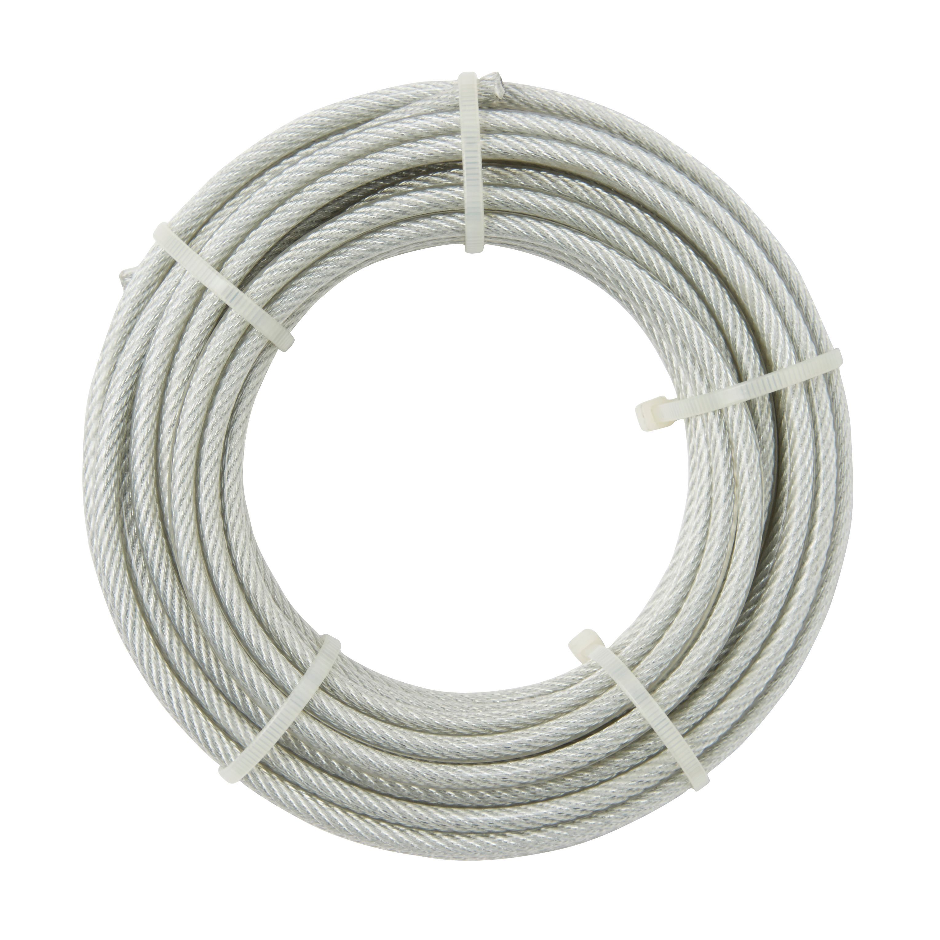 Diall PVC & steel Cable, (L)10m (Dia)6mm, 880g