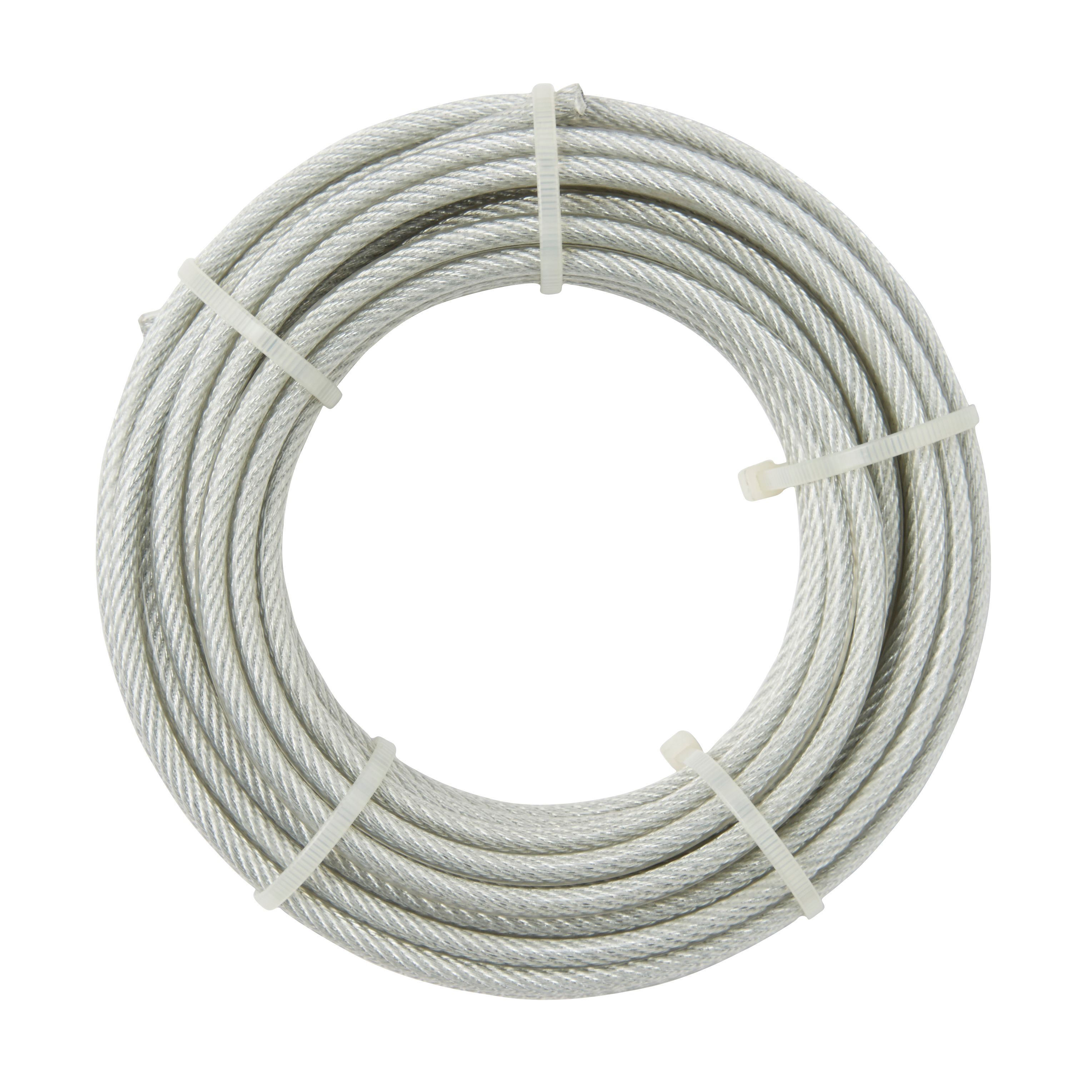 Diall PVC & steel Cable, (L)10m (Dia)6mm